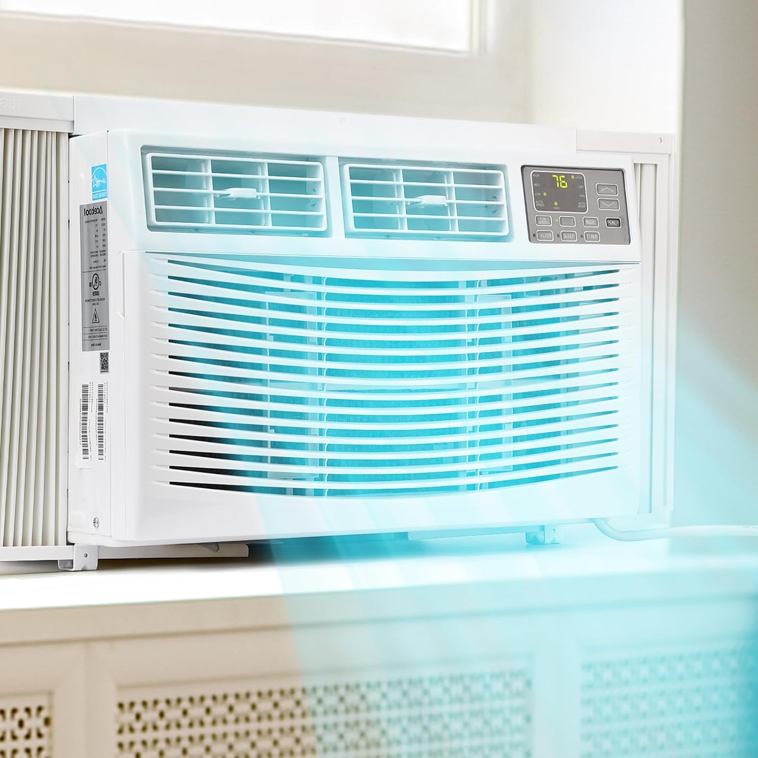 Window Air Conditioner, 10000BTU air conditioner for 450 Sq. Ft, Dehumidifying & Fan, Quiet Operation and Easy Installation, Remote Control for Home & Office