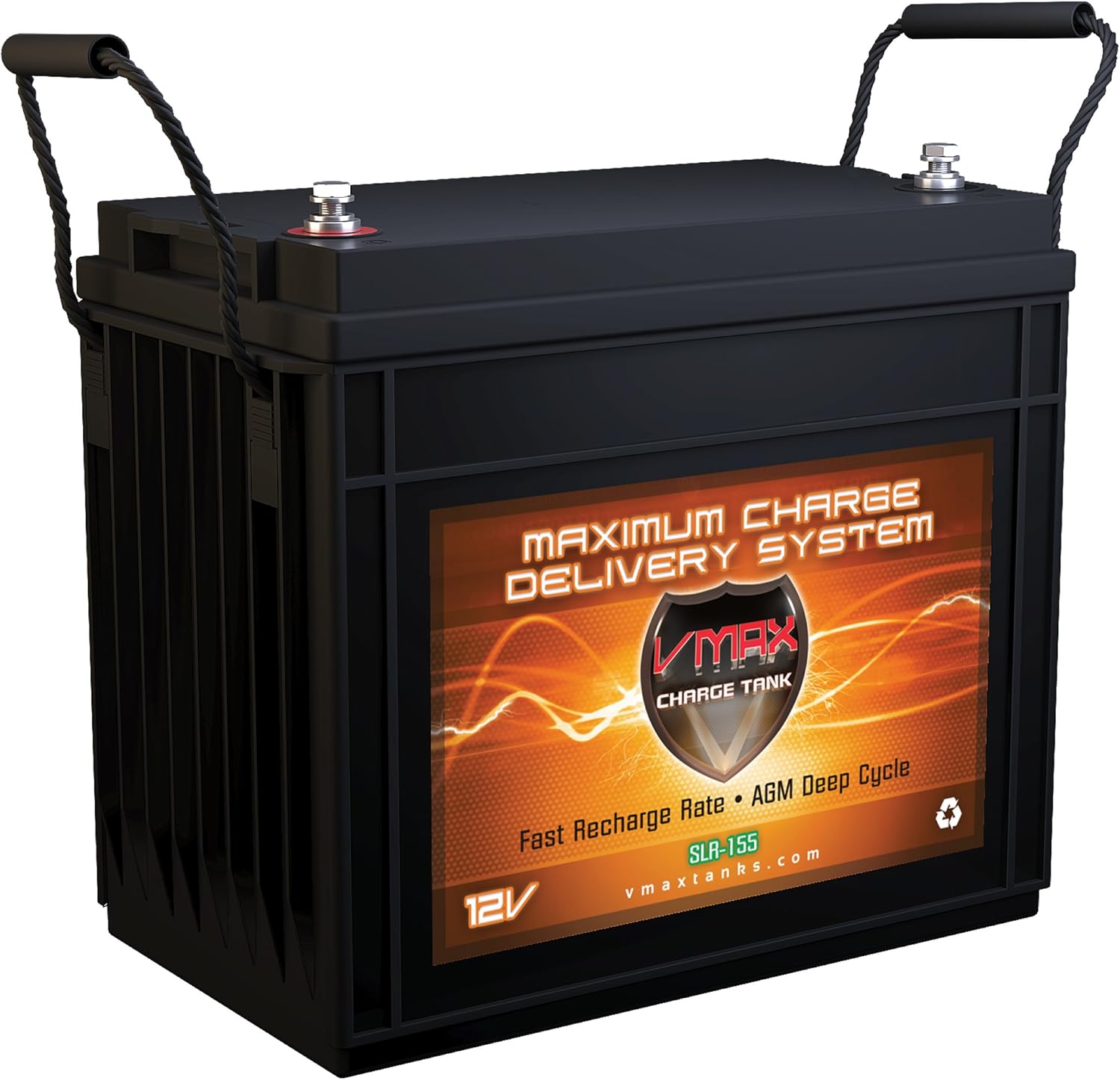 VMAX SLR155 AGM 12V 155ah Deep Cycle SLA Rechargeable Battery for Solar and Golf, Pv Solar Panels, Smart Chargers, Wind Turbine and Inverters
