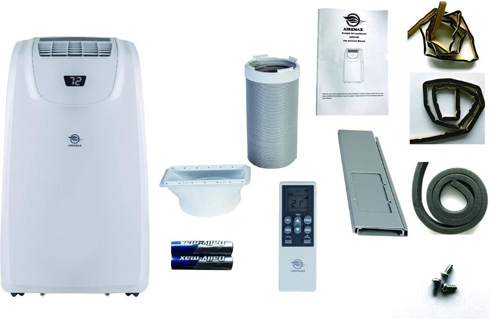 14,000 BTU Portable Air Conditioner with Dehumidifier for Living Room and Basement, 115V, A/C Portable Air Conditioner for Medium to Large Rooms up to 500 Sq.Ft. with Remote Control, White