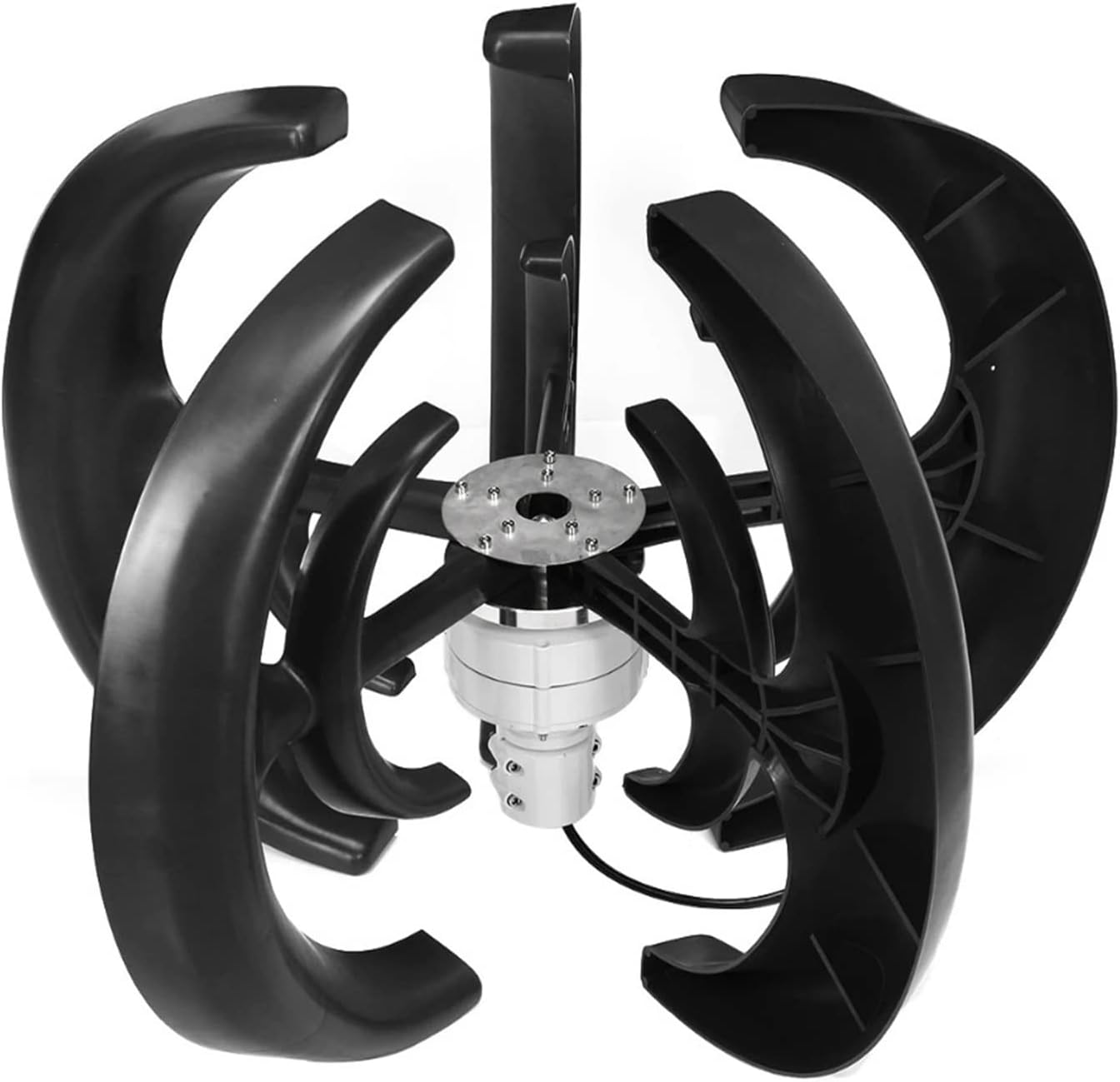 Wind Turbine, 12V/24V 1000W 500W Wind Turbine Generator Lantern Vertical Axises Wind Generator For Residential Household Streetlight(White,12V_500W)