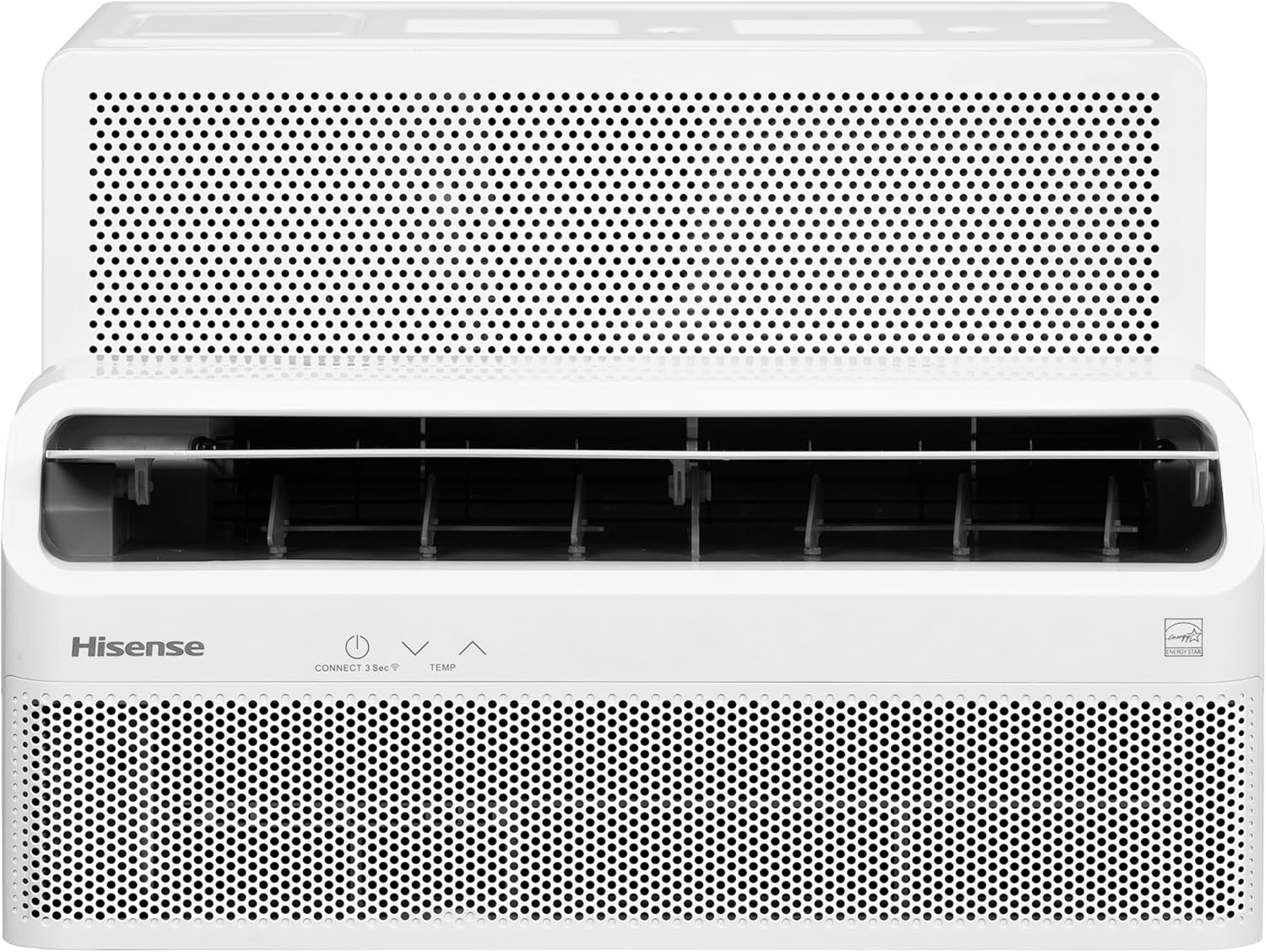 Hisense 8,000 BTU Smart Inverter Window Air Conditioner with Easy Install Bracket, Covers Up to 350 Sq Ft, Ultra-Slim Profile, 3 Fan Speeds, 700W, Smart controls, 4‑Way Air Direction - HLAW0825TW
