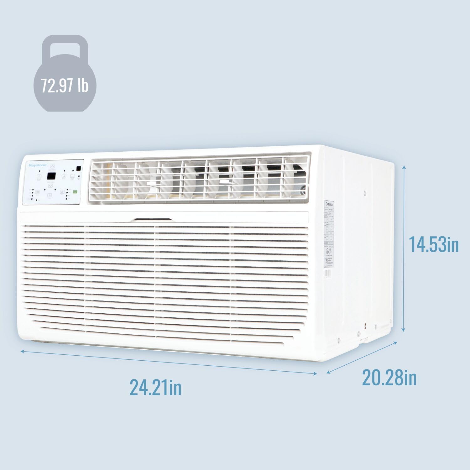 Keystone 12,000 BTU Wall Mounted AC Unit and Dehumidifier, 115V, Wall Unit for Bedroom, Bathroom, Nursery, and Medium Sized Rooms up to 550 Sq.Ft., AC Wall Unit with Remote, Quiet, High Efficiency AC
