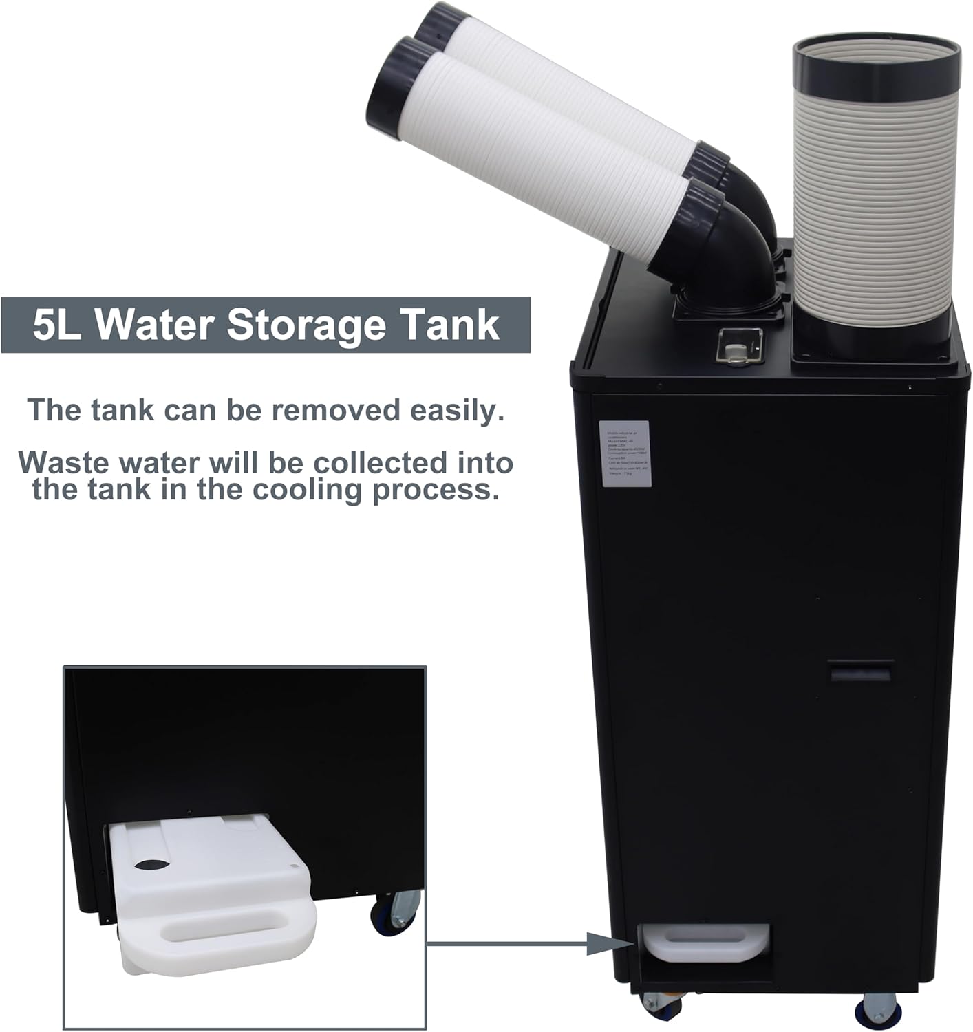 TECHTONGDA Industrial Spot Cooler Air Conditioner Commercial Mobile Outdoor Cooling Machine Aircon Double Outlets 550m³/h