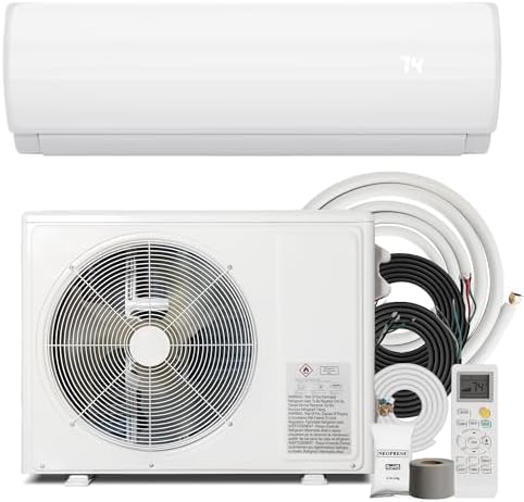 12000BTU Mini Split Air Conditioner Heat Pump, 19 SEER2 Inverter Compressor AC Unit Cools Rooms up to 750 Sq. Ft, 230V Ductless Split AC with Pre-Charged Condenser & Installation Kit