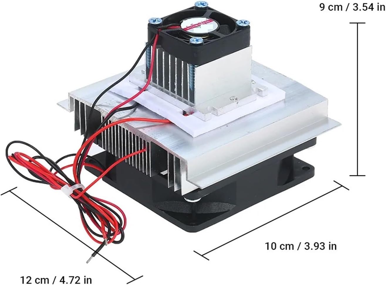 DC12V 12A 60W Cooler Water-Cooled Aluminum Radiator + Fan TEC1-12706 Semiconductor Air Conditioner Cooling Lucky
