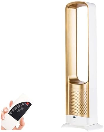 Tower Fan for Bedroom, Bladeless Fan, Oscillating Fan with Remote, Easy to Clean, Bladeless Tower Fan for Bedroom, Kitchen, Office (Air Circulation Fan, air Conditioning Fan)(Gold)