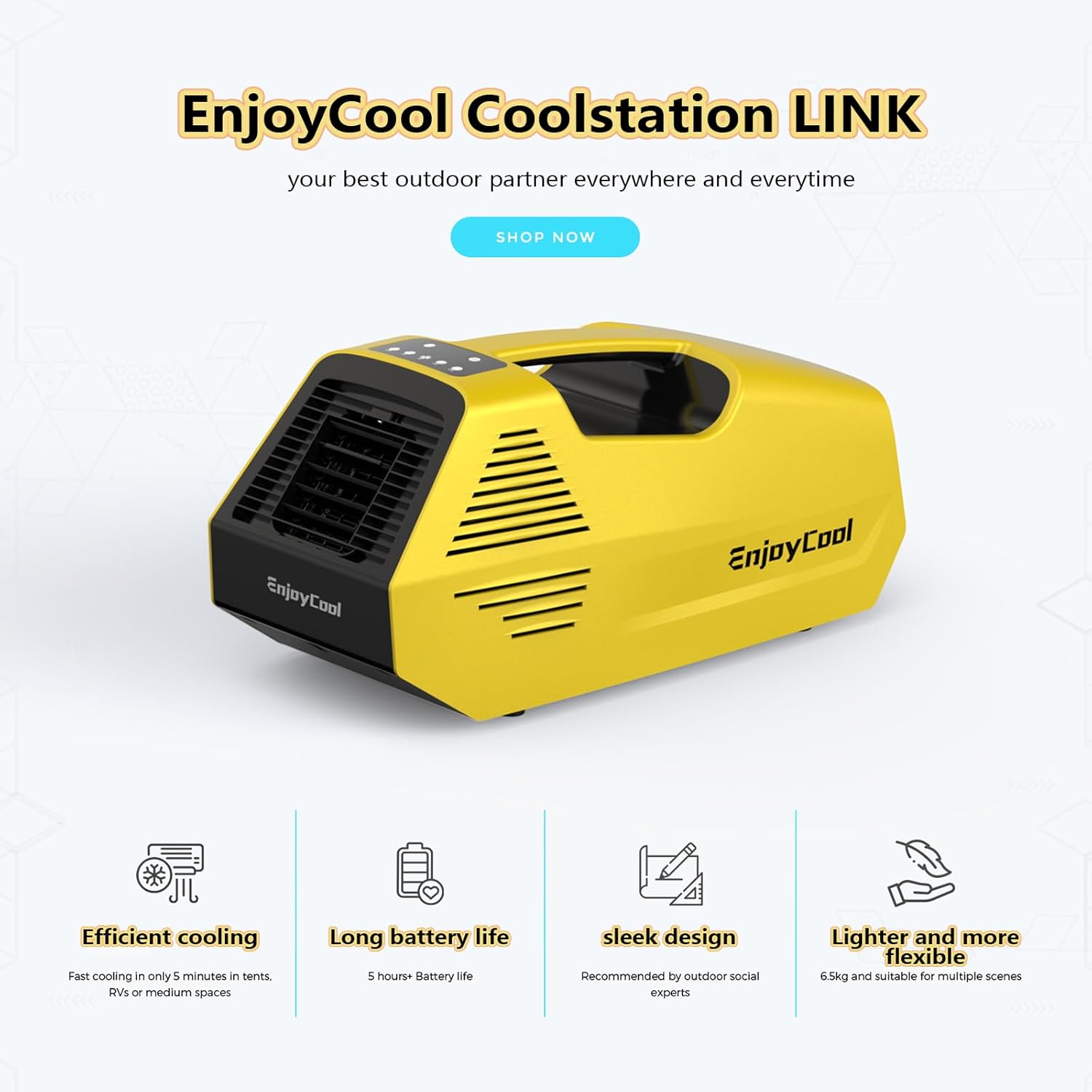 Portable Air tent air conditioner for camping 2380 BTU Outdoor Air Conditioner Portable Air Conditioner for Pet Conditioner for Camping Low Noise (44DB) and Low Power Consumption (220W)