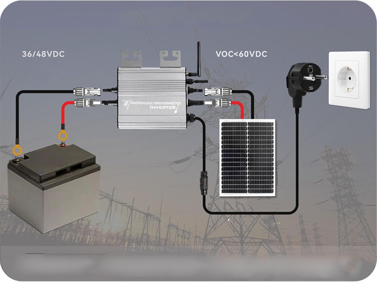 Solar Inverter,500W Solar Grid Tie Micro Inverter for Small Power System