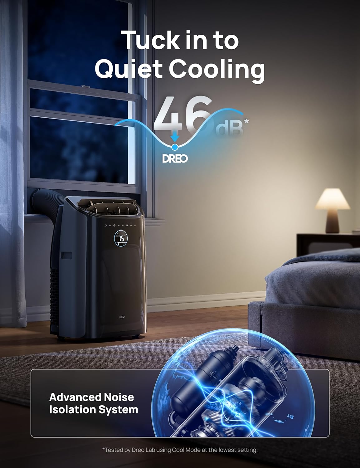 Dreo Portable Air Conditioners, 12,000 BTU AC Unit for Bedroom with Drainage-free Cooling, 46dB Quiet, APP/Voice/Remote, 24h Timer with Fan & Dehumidifier, Smart Standing AC for Room Indoors, AC515S