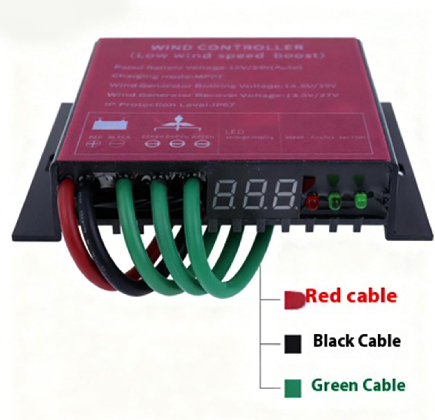 24V, 5000W MPPT Hybrid Wind Solar Controller 12V/24V AUTO 48V Wind Turbine Generator Water Proof Regulator with LED Voltage Display (10A-40A)