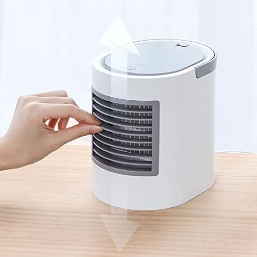 Mini Air Conditioner, Evaporative Air Cooler, USB Powered Mini Cooler w/Humidifier, 3 Speeds, Desktop Portable Air Conditioners for Room/Office/Car (Color : Gray)