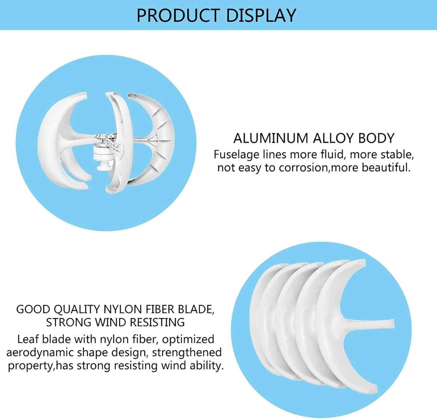 12V 24V 5-Blade Vertical Axis Wind Turbine Kit - 400W 600W 800W 1000W 1200W, 3-Phase AC Permanent Magnet Generator with Controller, Eco-Friendly Renewable Energy Solution for Home & Off-Grid Use
