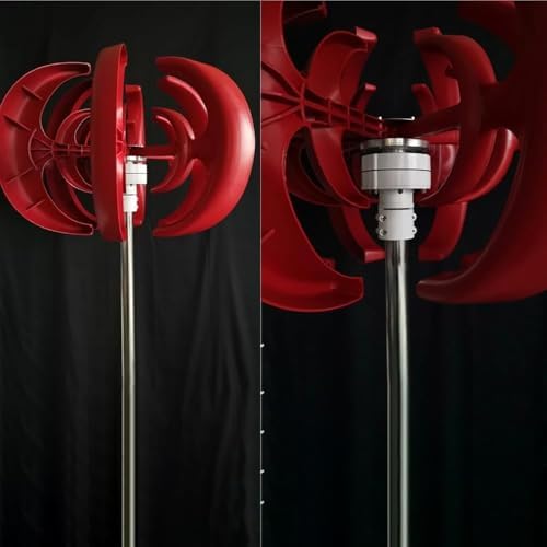 1000W Vertical Axis Wind Turbine Generator | 12V/24V/48V Lantern-Style 5-Blade Kit with Controller | Efficient Power Solution for Roofs, RVs & Streets (Color: 48V)