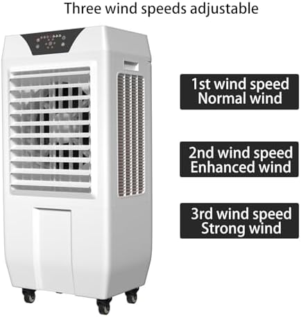 Portable Swamp Coolers, Evaporative Air Cooler with 3-Speed and Ice Crystals, Portable Air Conditioner for Patio Garage Commercial Use