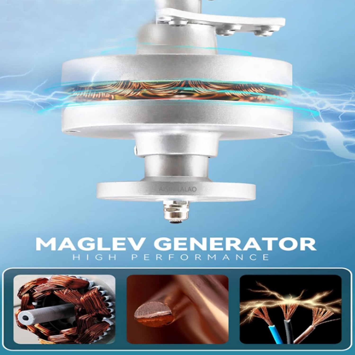 16000W Vertical Axis Wind Turbine Generator, Permanent Magnet Generator with Intelligent Controller 12V-220V Low Noise for Home, Boats, Street Lighting