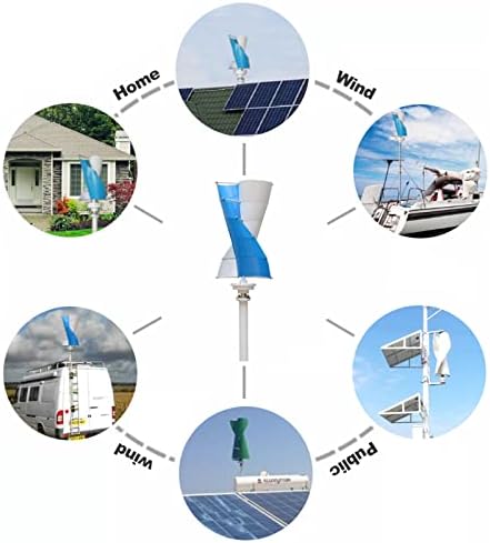 3KW Vertical Axis Wind Turbine Generator, Efficient Low Start Wind Speed, 12V/24V/48V/96V/120V, Ideal for Residential, Marine, RV & Off-Grid Power Solutions