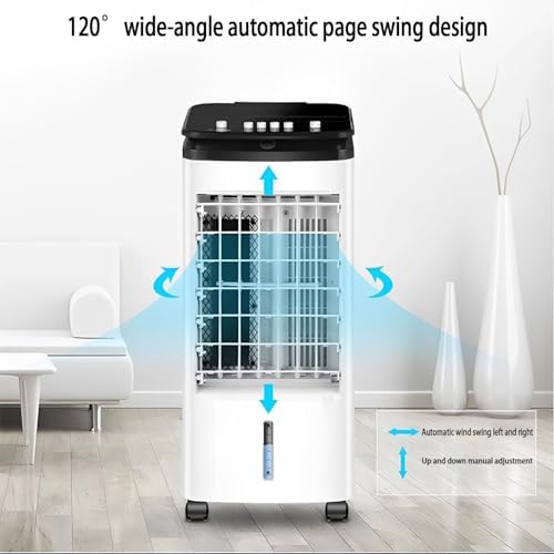 JSDMBD Portable Air Conditioners Portable Evaporative Air Cooler Floor Air Conditioner Cooling Small Electric Fan, Humidification and Purification, Three Speeds, Wide-Angle Swing, Remote Control