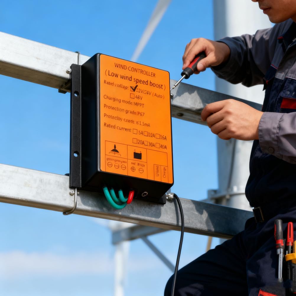 10000W 20A Wind Generator Charge Controller 12V 24V 48V 220V Windmill Alternator Battery Charger Controller for Wind Power Generation Systems,Yellow,48V