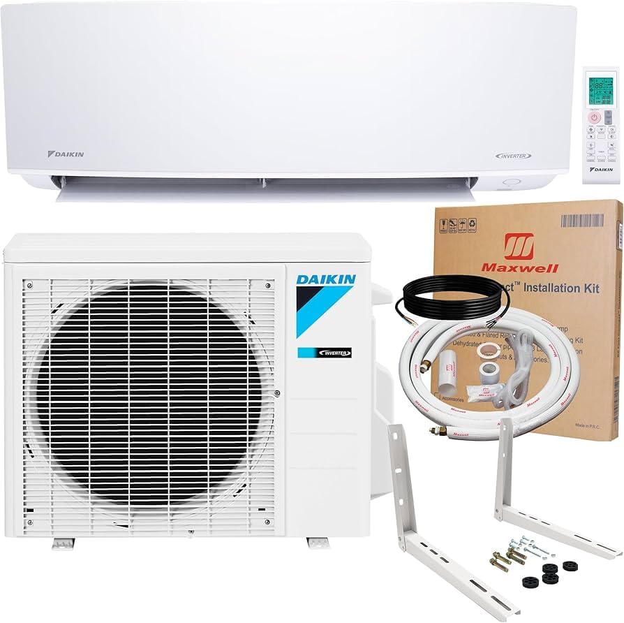 Daikin 24,000 BTU 20 SEER2 OTERRA Series Ductless Mini Split Heat Pump System w/Maxwell 16’ Installation Kit and Wall Mounting Bracket (230V)