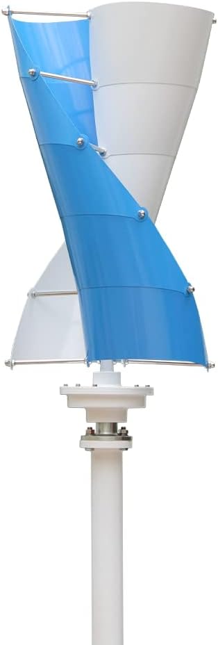 Wind Power Turbine Generator Wind Mill Energy Vertical Wind Turbine 3000W 24V 48V Maglev System Small for Hybrid Solar Wind System (Color : Turbine Only, Size : Blue White_48V)