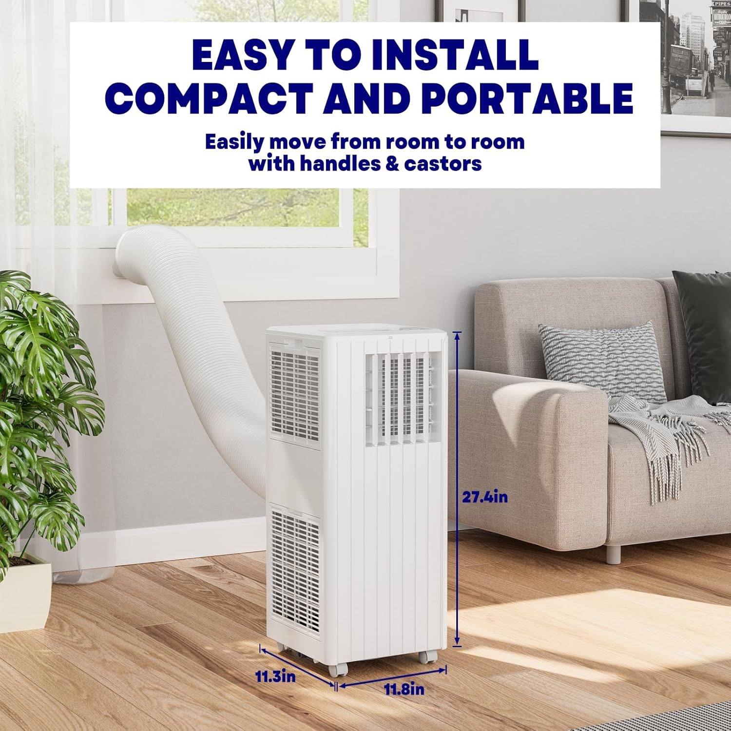 GAOMON 8000 btu Portable Air Conditioners Windowless for Bedrooms,3-In-1 Portable AC Unit for Room with 24h Timer & Remote Control,Drainage-free,Dehumidifier,Sleep Mode,Fan