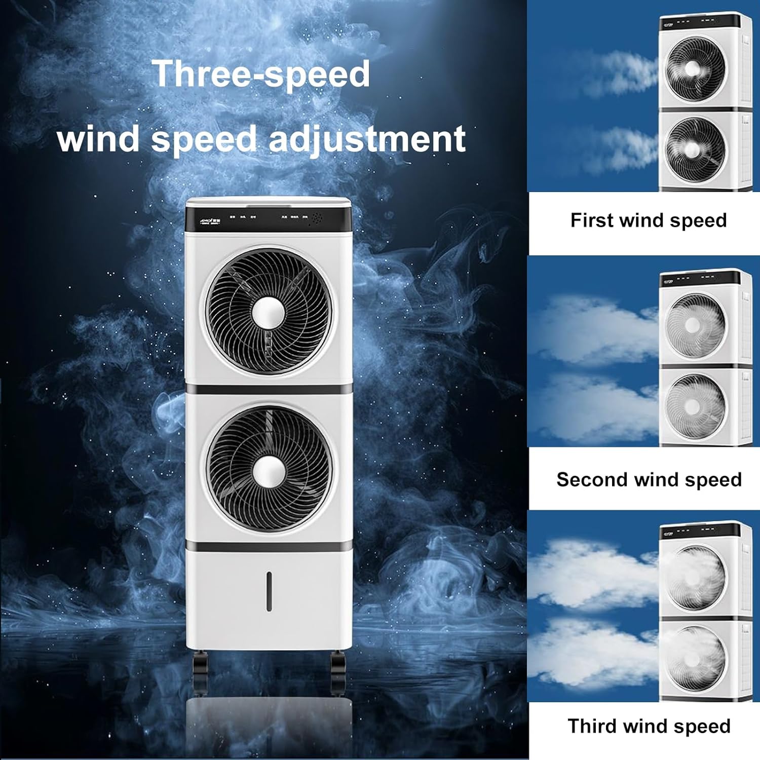 Swamp Cooler Air Conditioner, Evaporative Air Cooler, 14L/3 Gal Tank for Long Cooling, 3 Speeds, Auto Oscillating, 12H Timer, Remote, Water Cooling Fan for Home