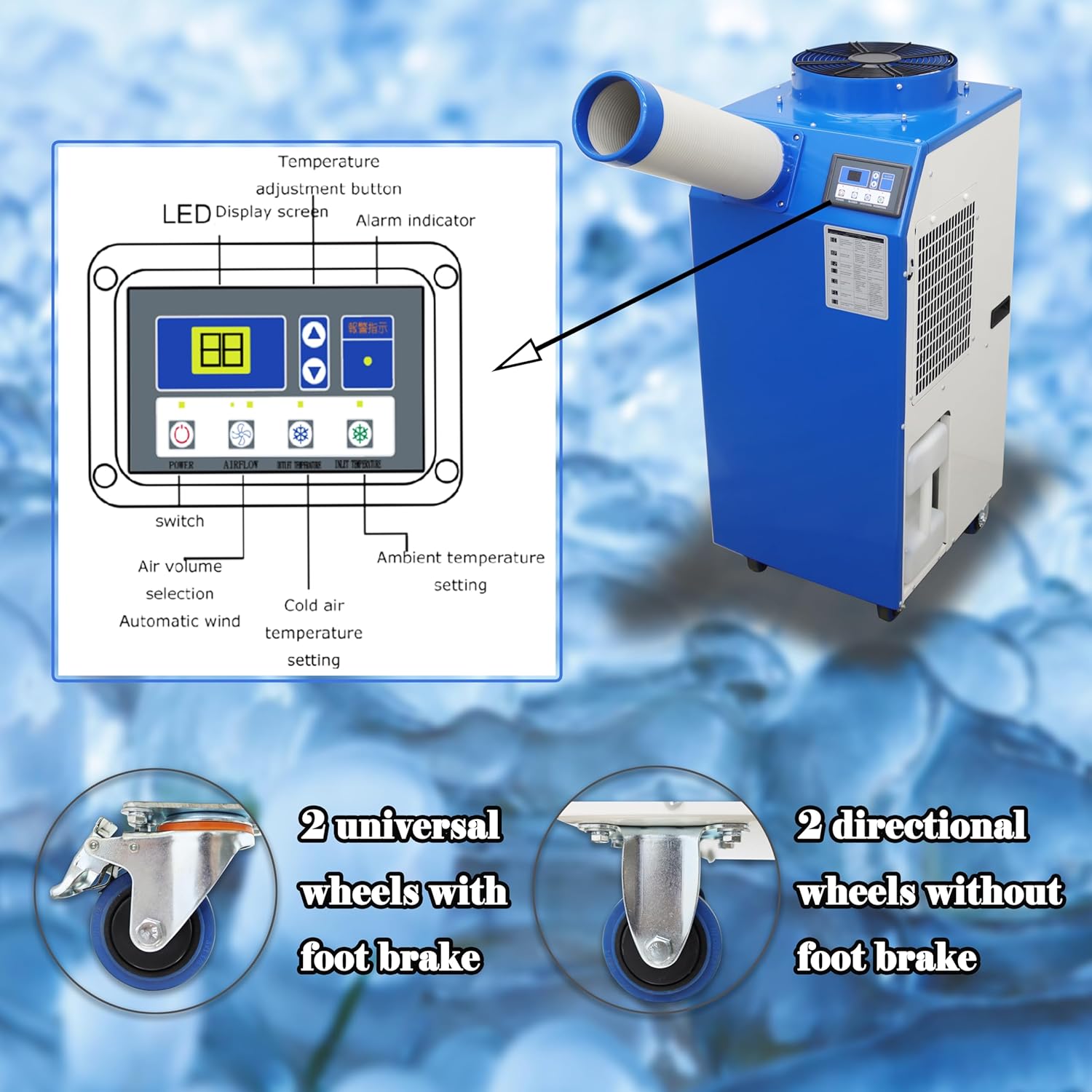 Industrial Air Conditioner Spot Cooler Air-conditioning Equipment for Supermarket Factories Single Tube 110V 1400W
