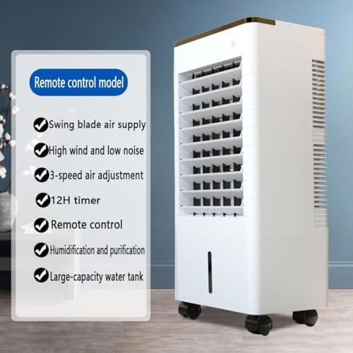 Swamp Cooler 3-in-1 Evaporative Air Cooler with Display & Remote, 12H Timer, 3 Speeds, 90° Oscillation, Ice Cooling for Home & Office, Windowless Portable Air Conditioner