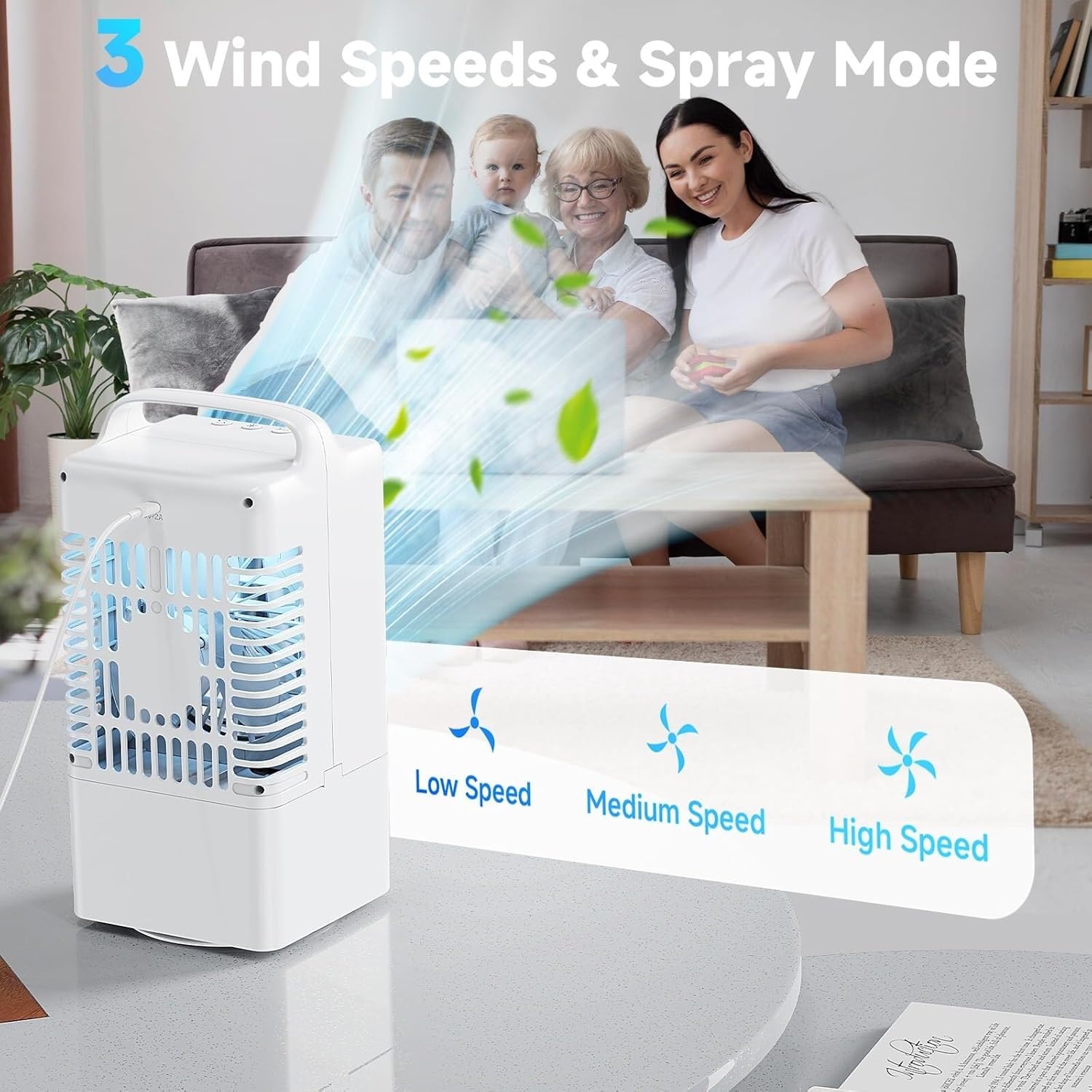 5.5in Portable Air Conditioners For Rooms 4-in-1 Cooling Dehumidifier Portable AC Unit With 900ml Water Tank Smart A/C Air Conditioner For Home/Office(White)