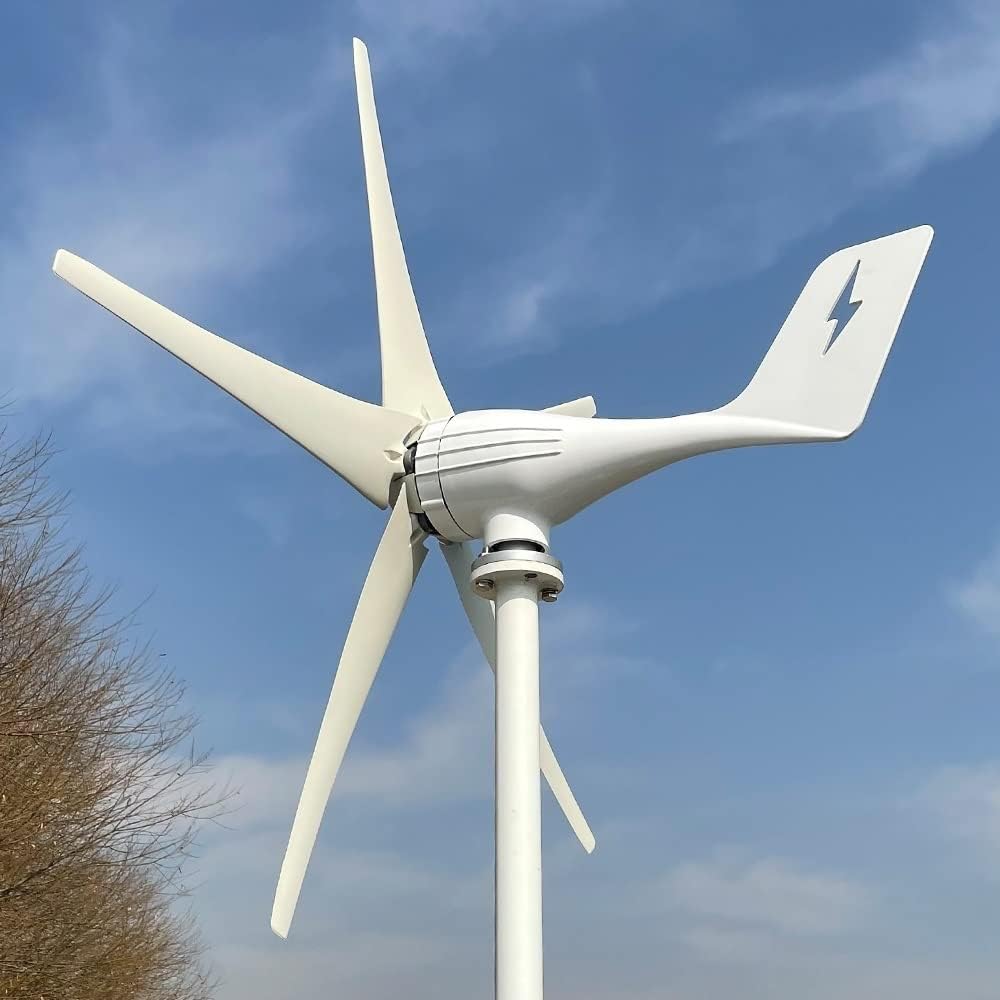 Wind Turbine, 3000w 5 Blades Free Energy Wind Energy HIGH Efficient 12v 24v Wind Turbine Generator with MPPT Controller Wind System(Wind Turbine only,12V_3KW 3BLADES)
