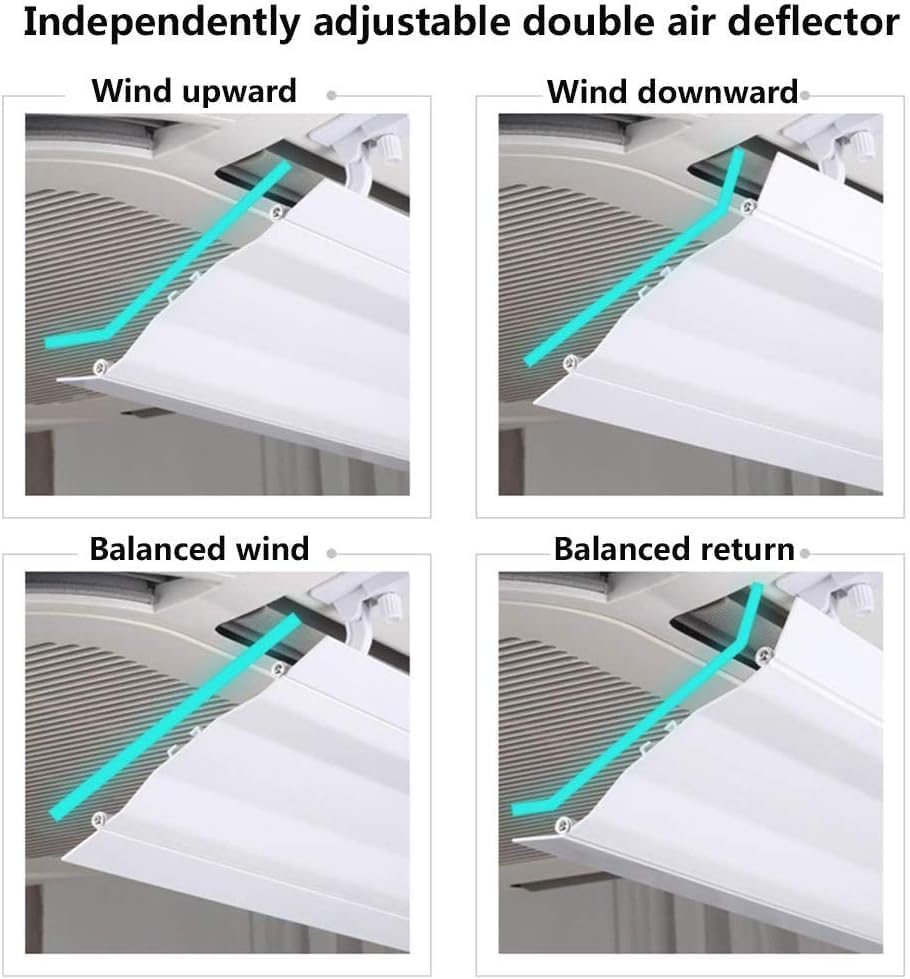 Air Conditioner Deflector for Central Ceiling Air Conditioning, Adjustable Angle, Easy Installation, Prevent Direct Air Blowing