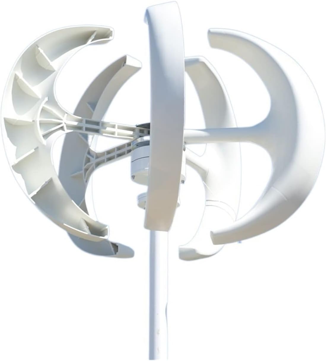 Wind Turbine, Low Noise Windmill 3000W Vertical Axis Wind Turbine Generator 12V 24V 48V with MPPT Controller for Home Use(White,MPPT Controller_24V)