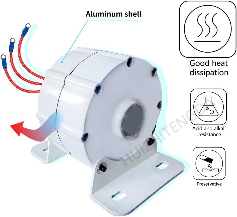 Portable Vertical Wind Power Turbine Generator Kit Low RPM 12V-220V Gearless Permanent Magnet AC Alternators (12000W)