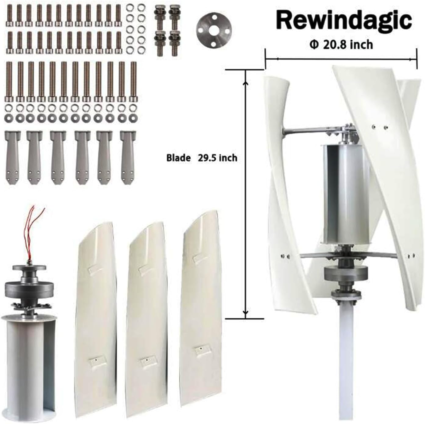 48v,HUIZHITENGDA ﻿12000W Vertical Wind Turbine Permanent Magnet Generator 3 Phase with Controller 12V 24V 48V Vertical Axis Coreless Wind Generator
