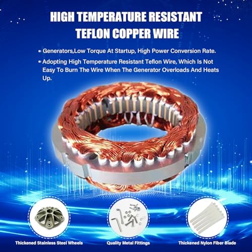 800W-1200W Small Wind Turbine Generator Kit - 12V/24V/48V with 5 Blades & Controller, Aluminum Alloy Windmill for Marine & Home Charging Solutions