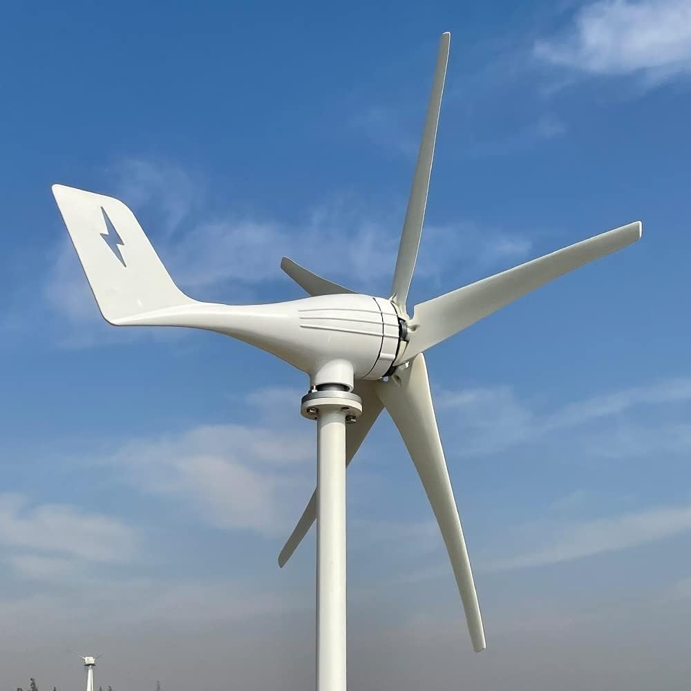 Wind Turbine, 3000w 5 Blades Free Energy Wind Energy HIGH Efficient 12v 24v Wind Turbine Generator with MPPT Controller Wind System(Wind Turbine only,12V_3KW 3BLADES)