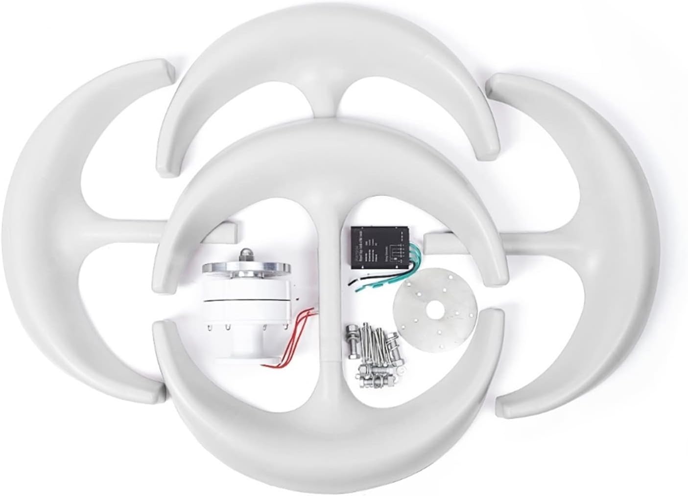 Wind Turbine, 400W 12V/24V Wind Turbine Generator 5-Blade Lantern Vertical Axis Home Windmill Yacht Farm Wind Power Turbine with Controller(White,12V)