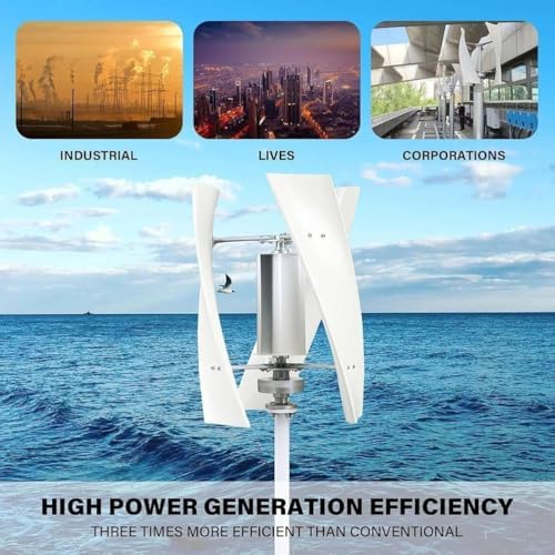 8000W Wind Turbine Generator Kit - 3-Blade Maglev Windmill for Home, RV, Marine & Industrial Use - Efficient Renewable Energy Power System for Off-Grid Solutions