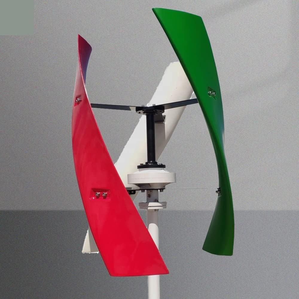 Wind Turbine, 6000W Vertical Axis Energy Windmill Wind Turbine Generator 12V 24V 48V with MPPT Hybrid Controller for Homeuse(Option 2,RED_48V)