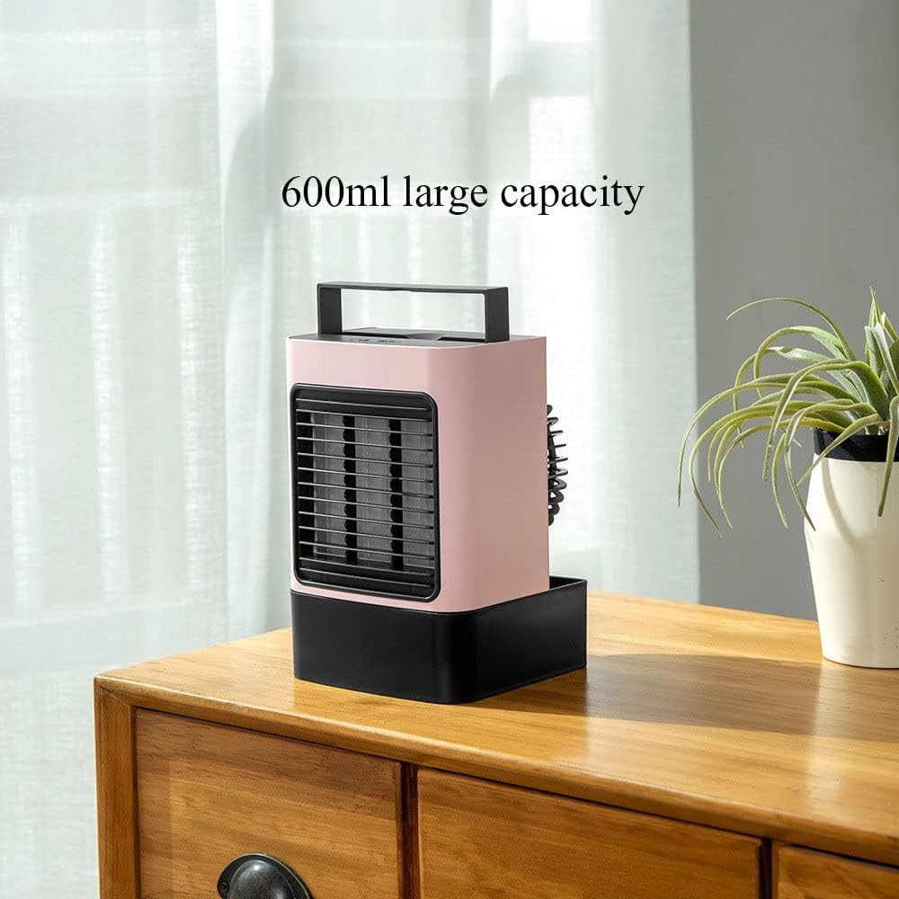 Portable Air Conditioners, Mini Air Conditioner Evaporative Air Cooler, 3 Speeds Rechargeable Fans for Room Office Outdoor Car Camping Tent (Color : White)