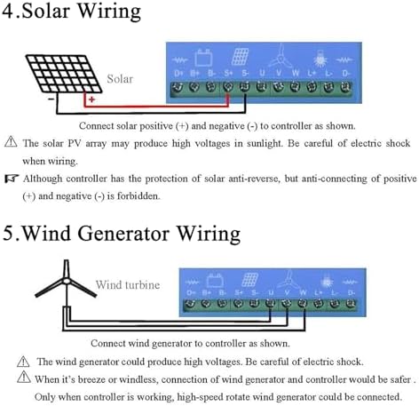 Wind Turbine Solar Hybrid MPPT Charge Controller for Wind Turbine and Solar Panel with LCD Screen and Smart Charge Settings