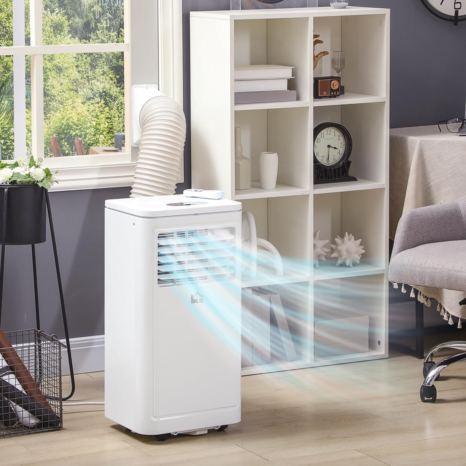White 8,000 BTU Portable Air Conditioner & Evaporative Cooler - Cool, Dry, Fan & Sleep Modes - Easy to Use & Move