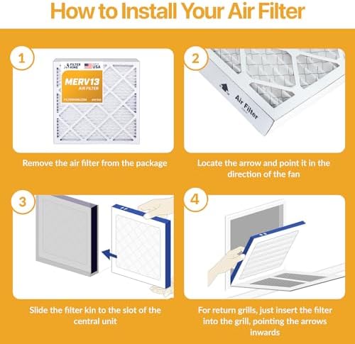 Filter King 13x19.5x1 Air Filter | 4-PACK | MERV 13 HVAC Pleated A/C Furnace Filter | MADE IN USA | Actual Size: 13 x 19.5 x .75