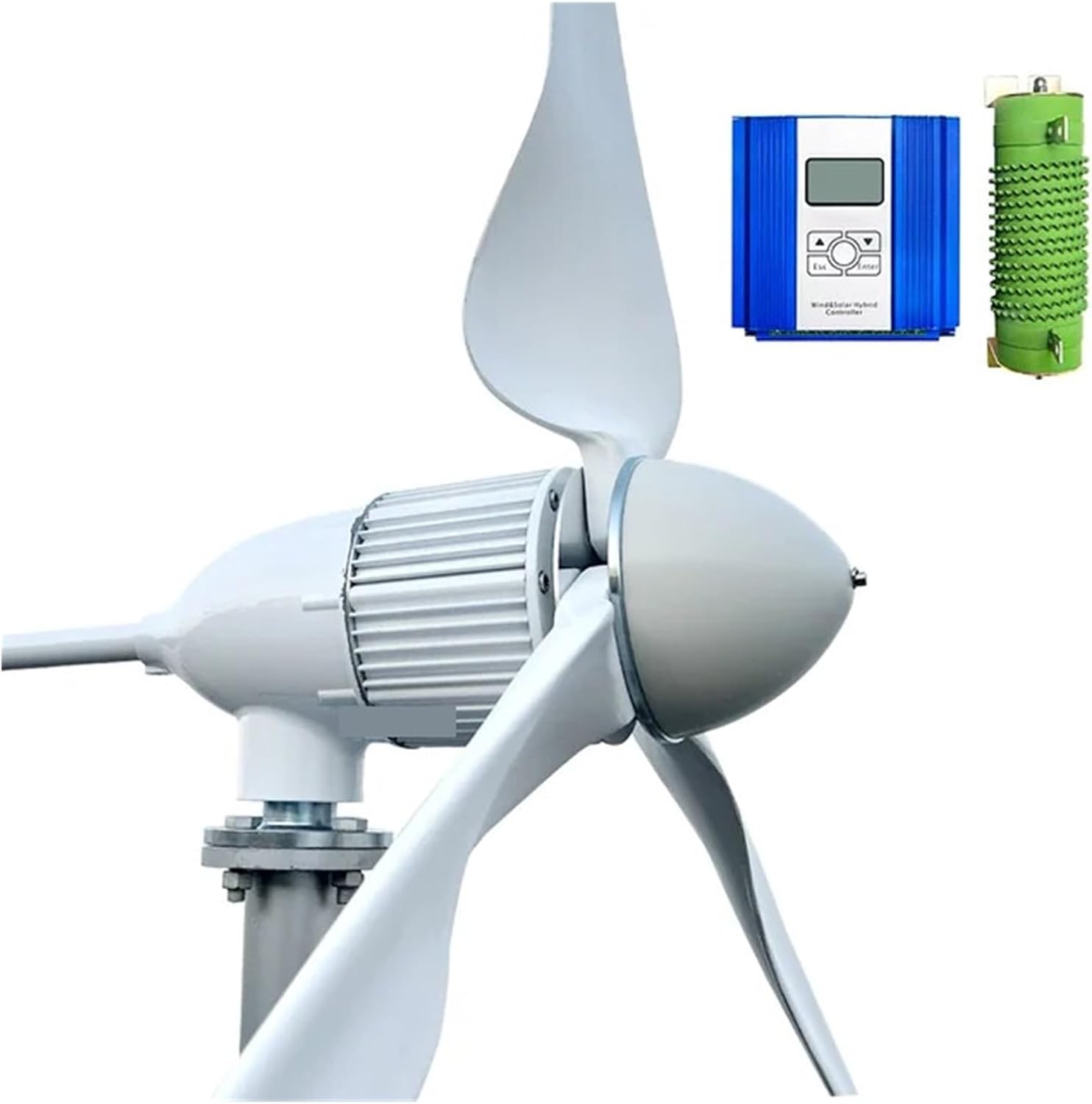 5KW 6KW Wind Turbine Generator Power Kit Horizontal Wind Turbine Windmill for Solar Hybrid System Industrial Energy(LCD Hybrid Control,24V_6000W)
