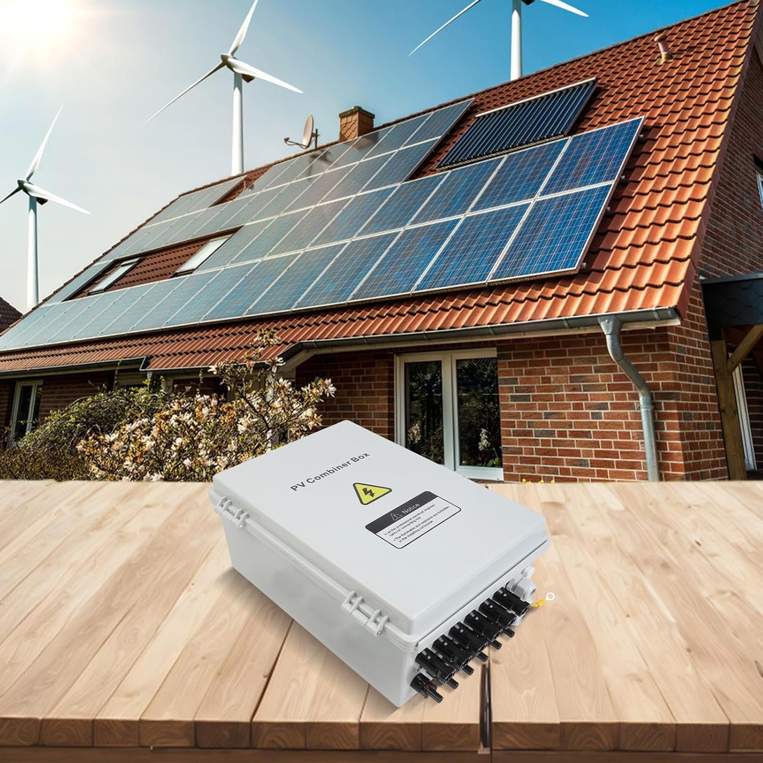 PV Combiner Box, Over Voltage and Overload Protection Reliable DC Components IP65 Waterproof Enclosure Real-Time Monitoring Outdoor Solar System