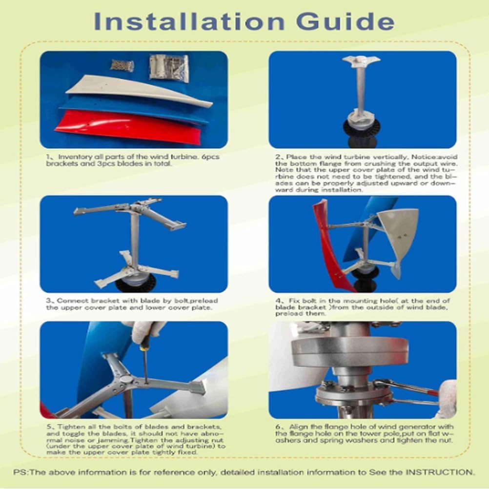 2000W Vertical Wind Turbine Generator Set,12V 24V 48V 220V Windmill Maglev Generator 3Blades Suitable for Courtyard and Garden Lighting(Low Noise),220V