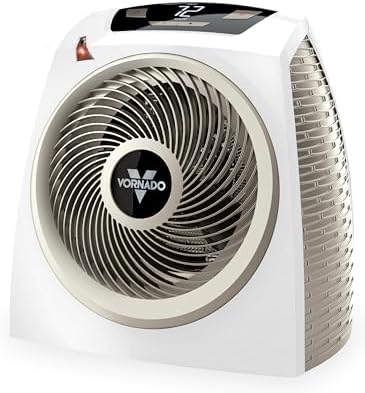 Vornado AVH10 (2025) Space Heater for Home, Fan Only Option, Digital Display with Adjustable Thermostat, Advanced Safety Features, Auto Climate Control, Whole Room Electric Heater for Indoors, White