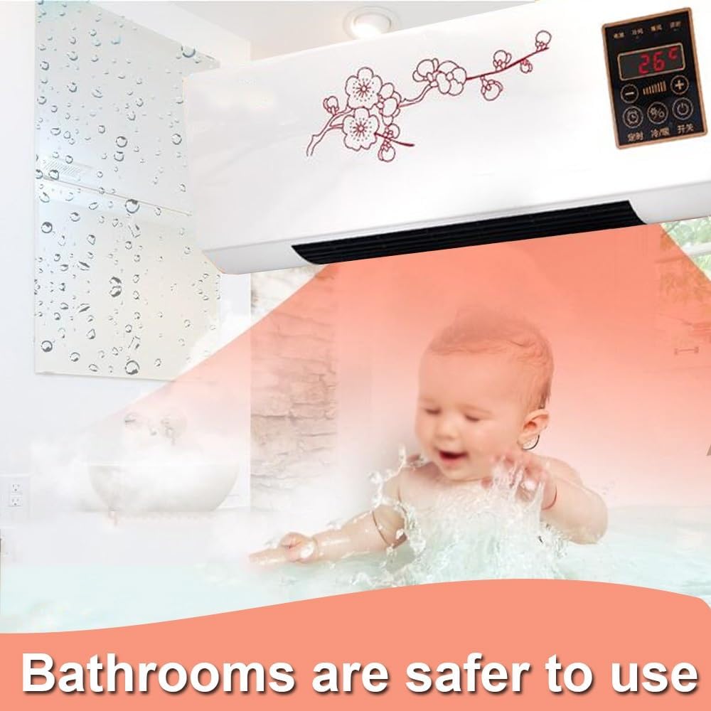 Mini Air Conditioner Wall Mounted Fan Bedroom Air Heating Fan, Portable Heating System, Air Conditioner Fan With Digital Display