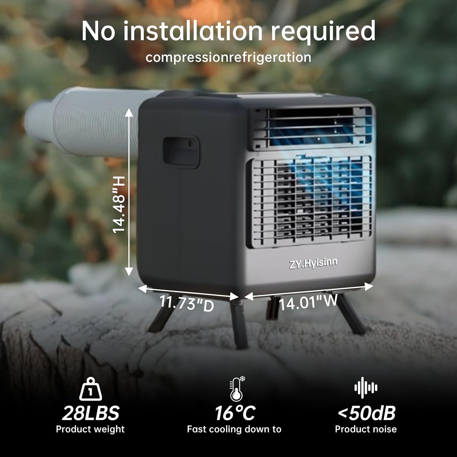 Portable Air Conditioner,3300BTU Tent Air Conditioner, Low Power Consumption, Air Portable AC for Camping, Van Life, Tent, Outdoor