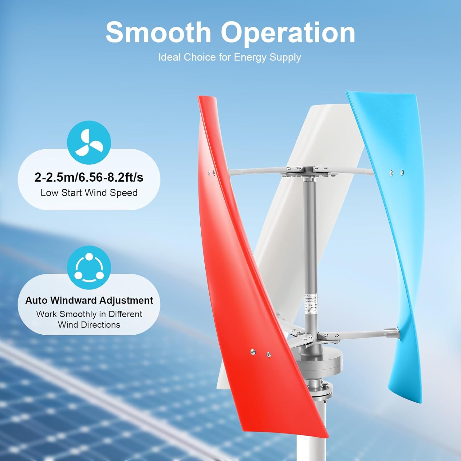 3-Blade Wind Turbine Generator, Vertical Wind Turbine Generator Automatic Home Windmill Kit with Controller, 300RPM Home Wind Turbine System Wind Power Equipment for Boats, Gazebos, Chalets